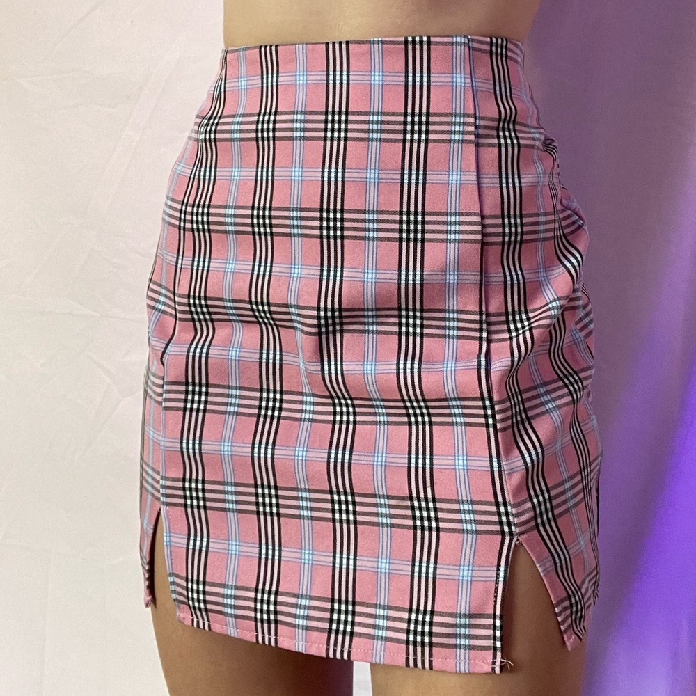 Pink flannel Pencil skirt